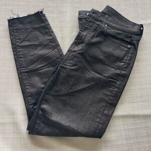 Women's 7 For All Mankind Coated Black Jeans Sz. - 30